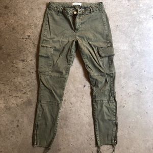 Zara army green skinny cargo pants